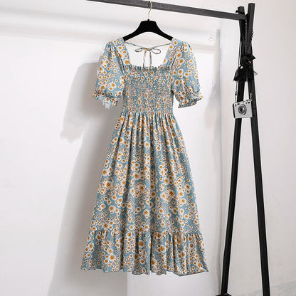 Floral Puff Sleeve Midi Dress – Light & Breezy Summer Style
