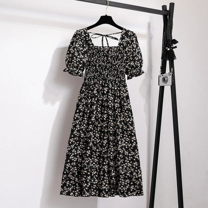 Floral Puff Sleeve Midi Dress – Light & Breezy Summer Style