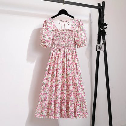 Floral Puff Sleeve Midi Dress – Light & Breezy Summer Style