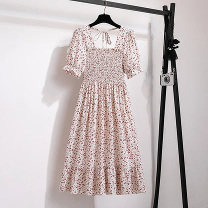 Floral Puff Sleeve Midi Dress – Light & Breezy Summer Style